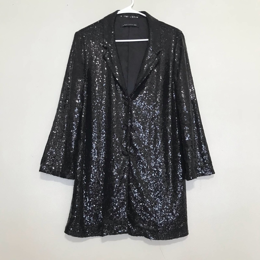 Zara Black Sequin Blazer